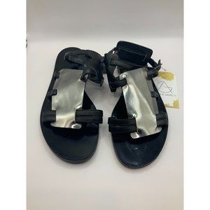 Zero + Maria Cornejo Black & Silver Gladiator Sandals, Size 8.5 (US) 38.5 (IT)